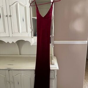 Maroon velvet floor length dress size small new with tags